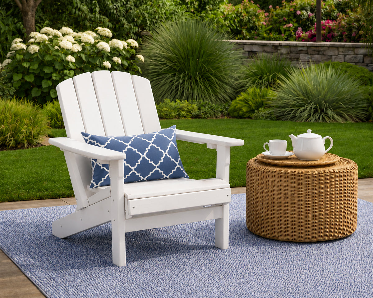 4 Pack Outdoor Lumbar Pillow with Inserts - Navy Trellis