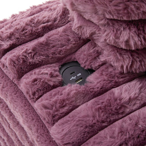 Oversized Double Chaise Lounge Sofa Bed With USB Ports And Cup Holders
