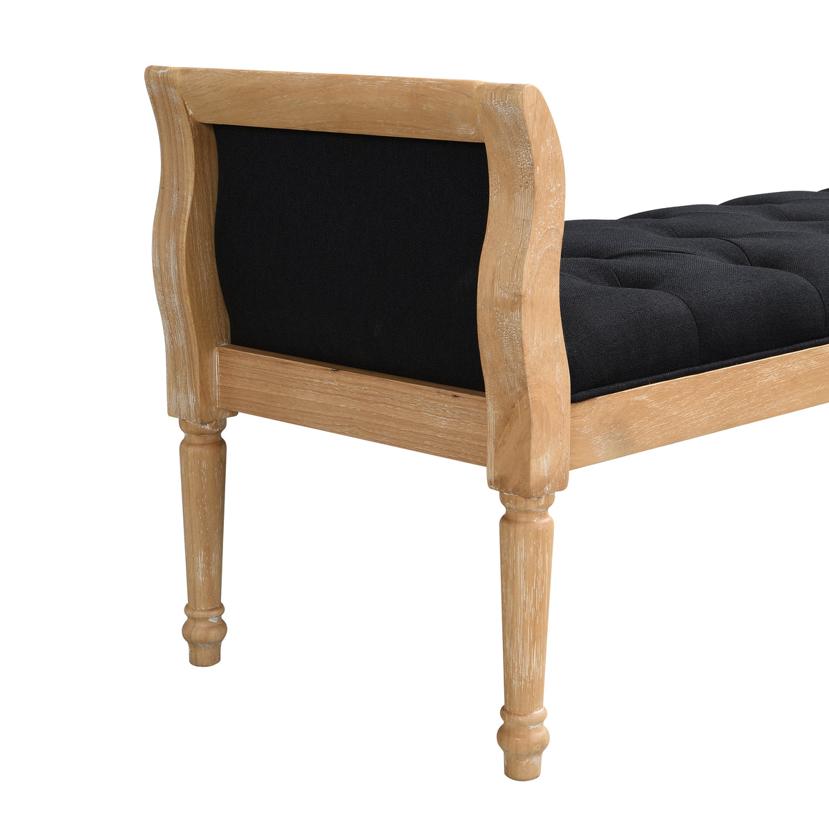 Modern Upholstered Bench with Curved Arms