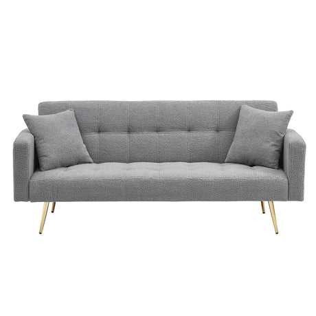 Teddy Fleece Sofa Bed With Luxurious Throw Pillows