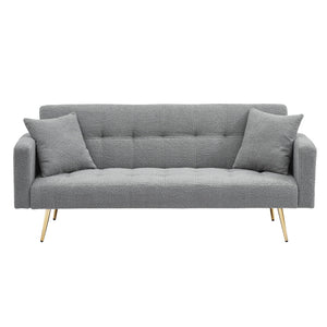 Teddy Fleece Sofa Bed With Luxurious Throw Pillows