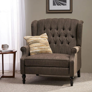 Dunham - Contemporary Fabric Tufted Oversized Pushback Recliner - Best Buy Furniture