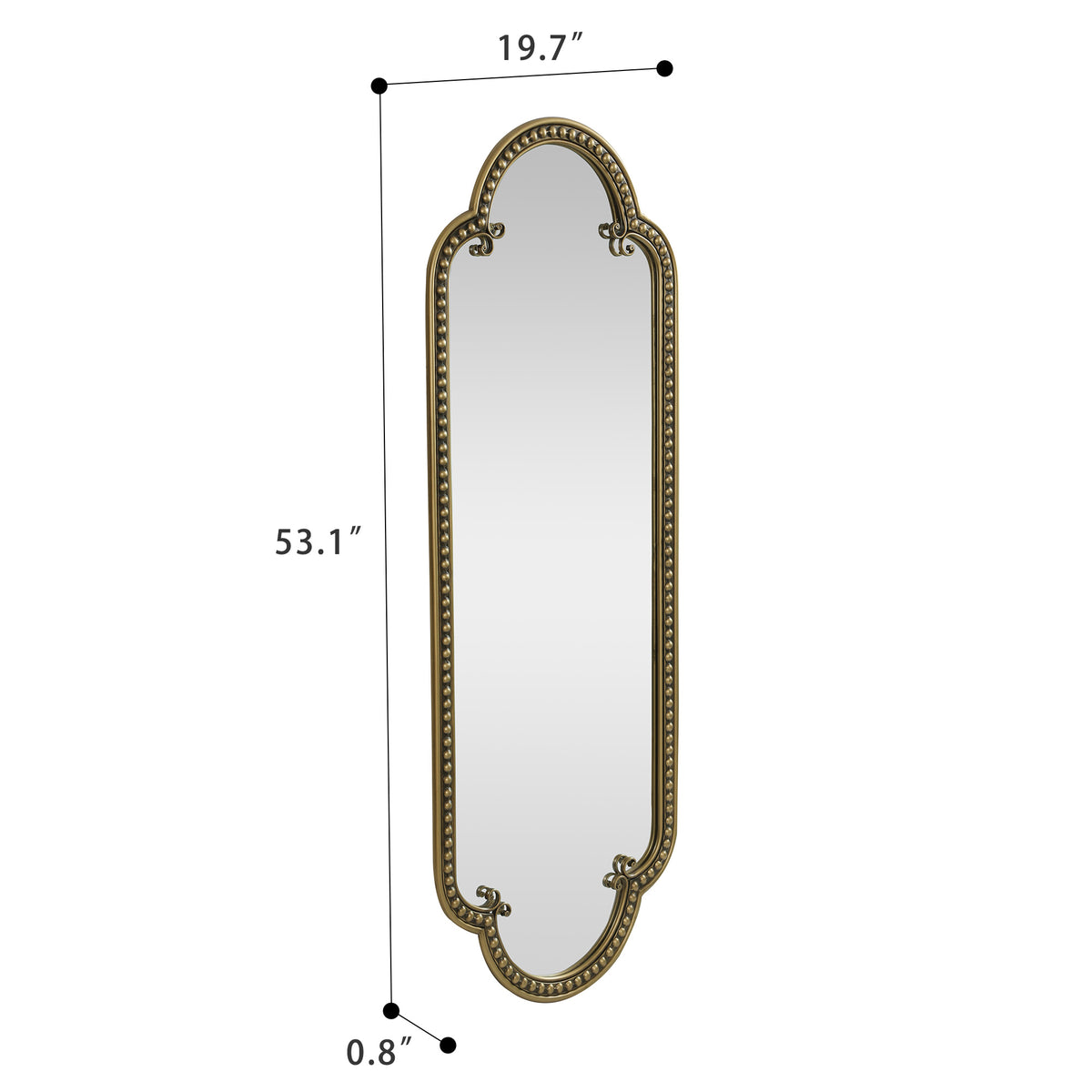 Scalloped Oval Wall Mirror, Vintage