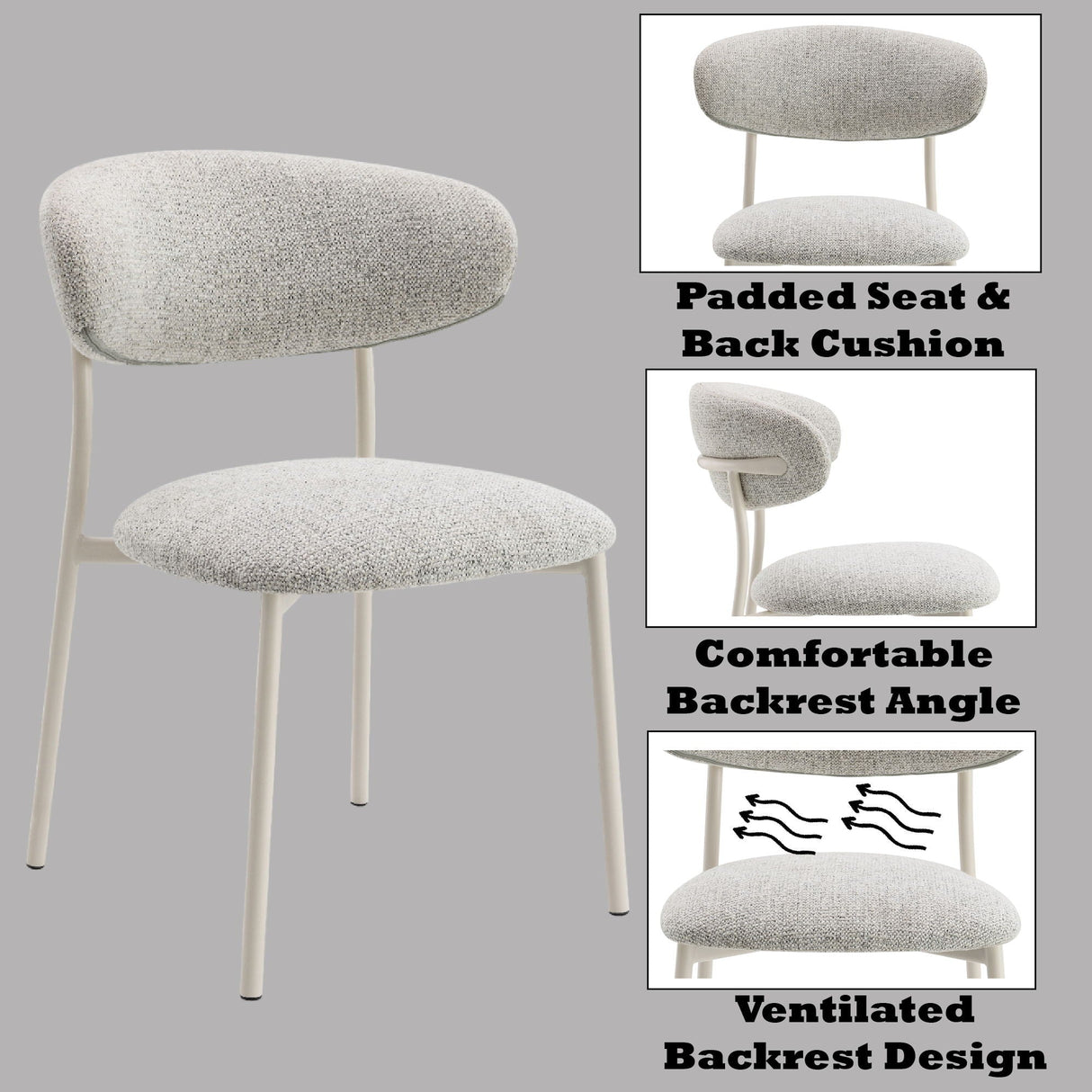 Kalam - Fabric Side Chair (Set of 2) - Light Gray - Best Buy Furniture