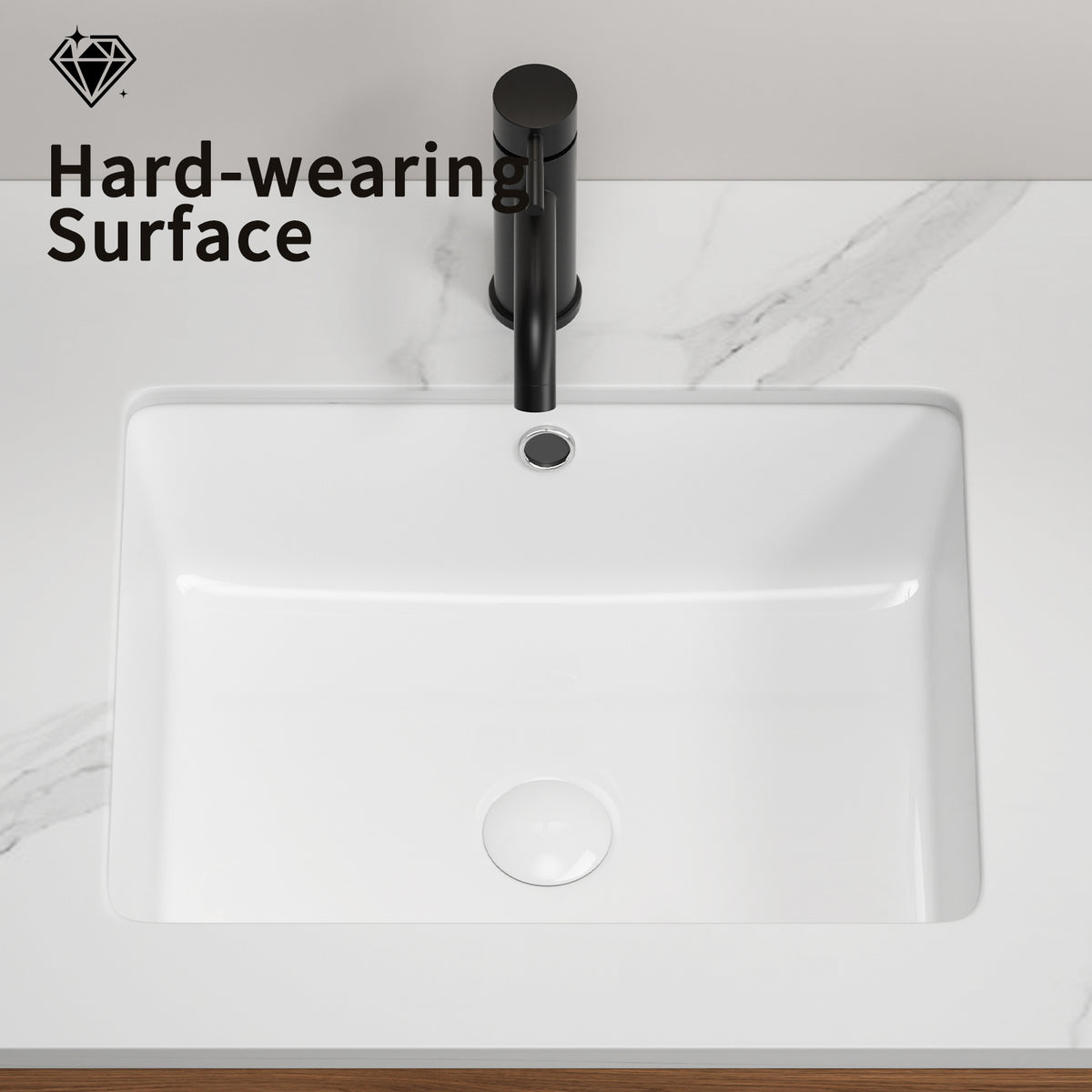 Rectangular Undermount Bathroom Sink