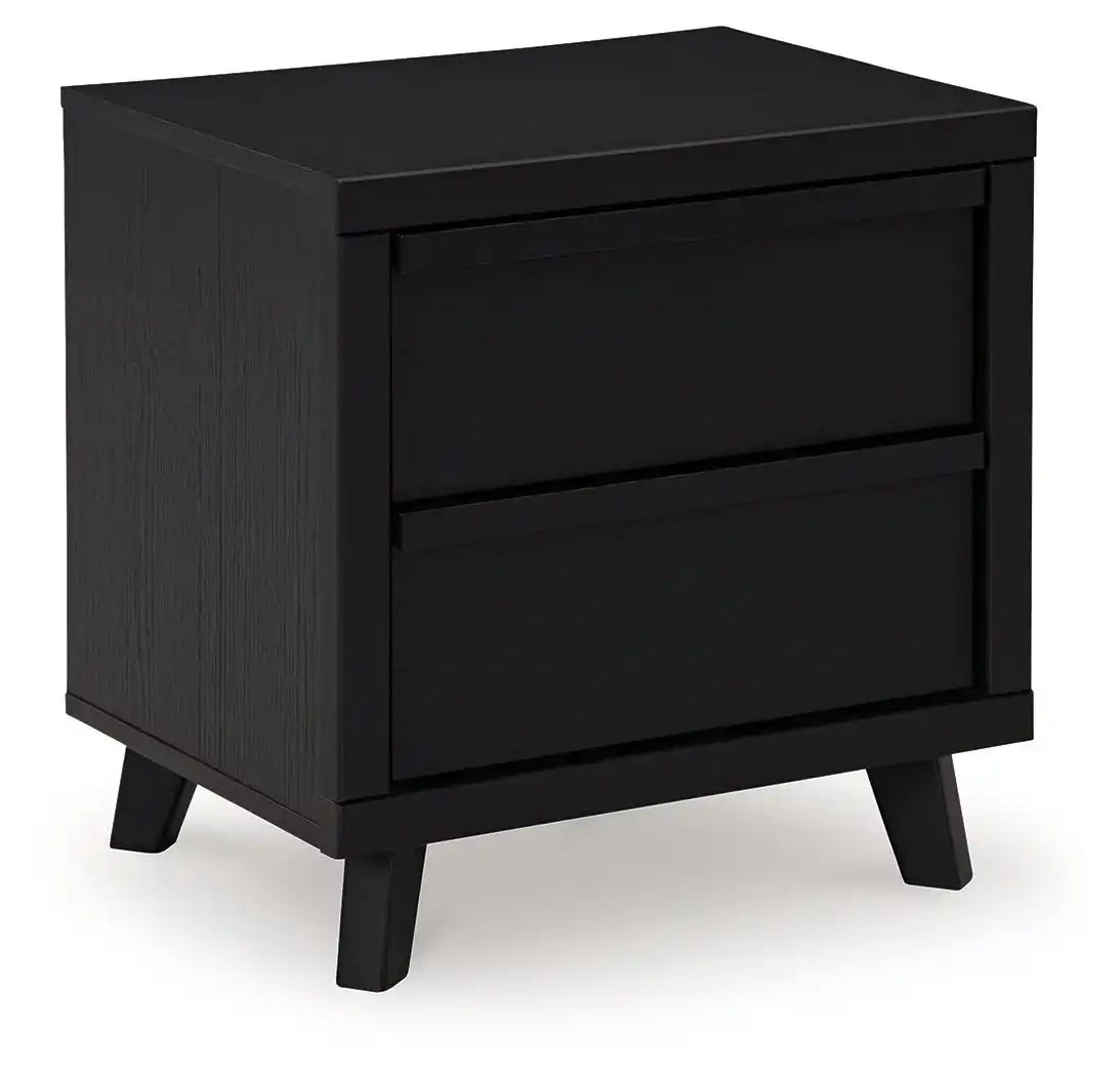 Danziar - Two Drawer Night Stand - Black - Best Buy Furniture