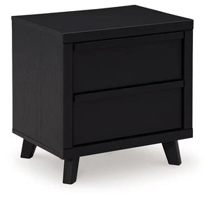 Danziar - Two Drawer Night Stand - Black - Best Buy Furniture