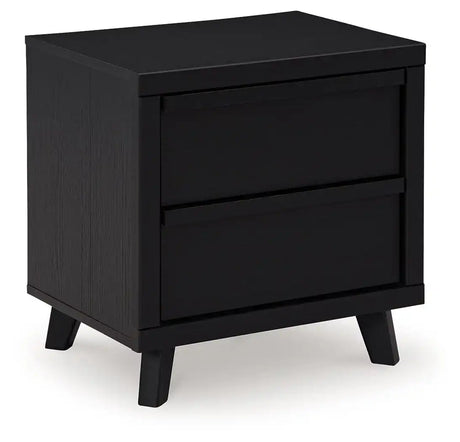 Danziar - Two Drawer Night Stand - Black - Best Buy Furniture