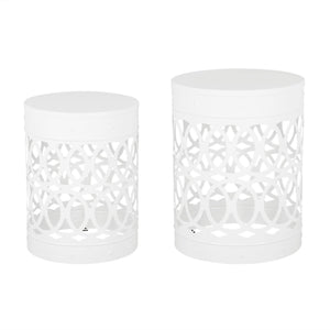 Outdoor Metal S/2 End Table