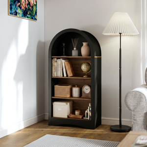 47" Freestanding Display Rack with Woodgrain Shelves