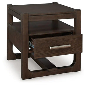 Breckington - Square End Table - Dark Brown - Best Buy Furniture