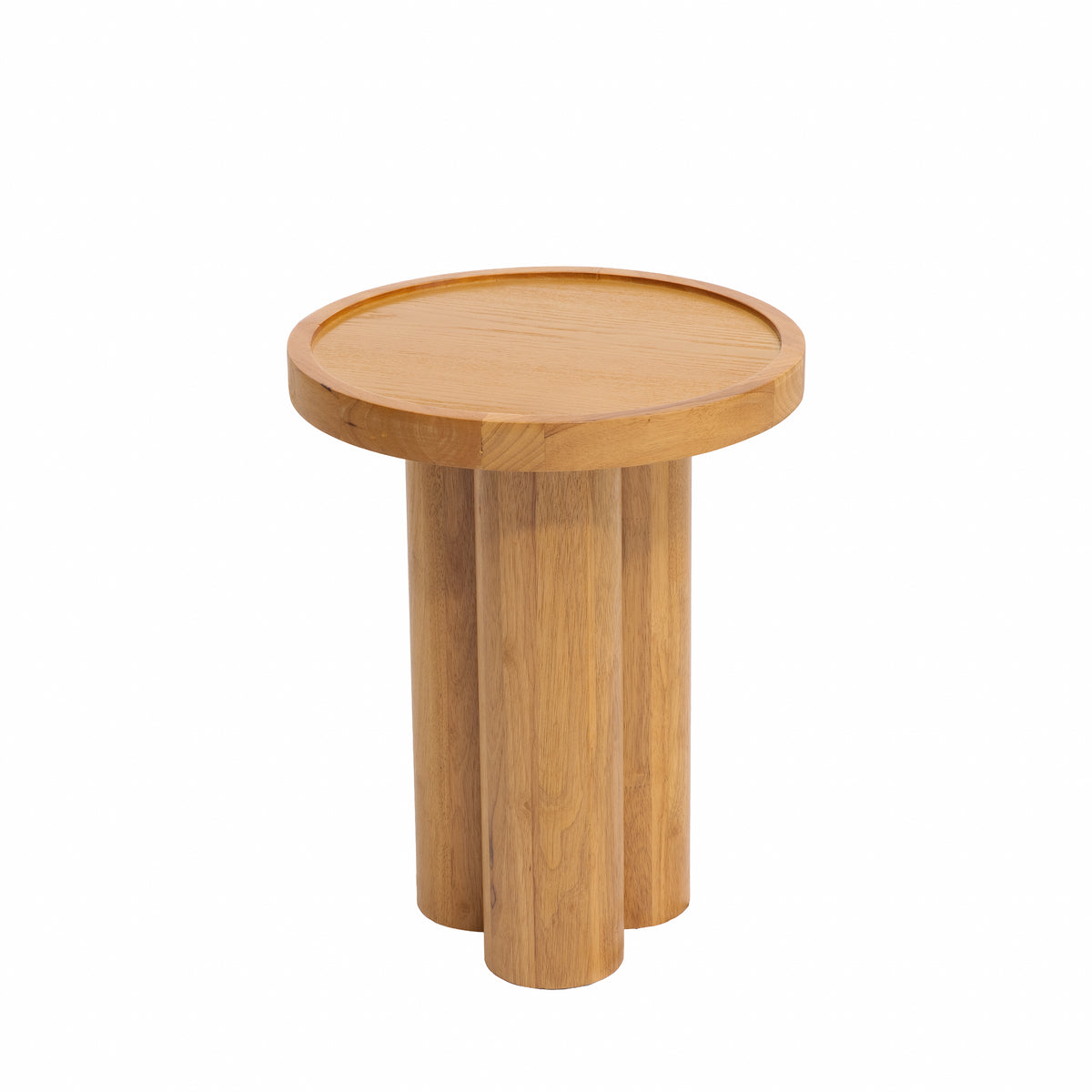 Round Solid Wood End Table