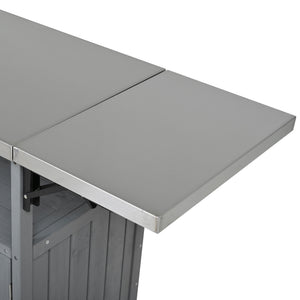 Foldable Outdoor Kitchen Island With Lockable Wheels, Storage Cabinet And Towel Rack For Patio