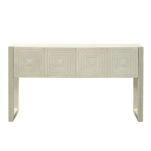 Geometric Carved Console Table With 3 Soft Close Drawers