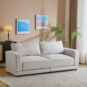 Modern Square Arm Sofa With Soft Fabric Upholstery, Deep Cushions - Best Buy Furniture