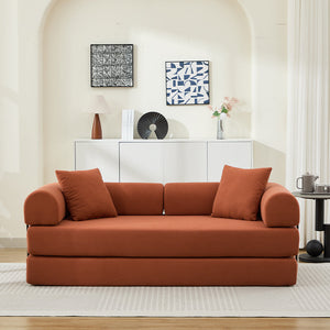 Folding Sofa Bed 78.5" Convertible Couch with 2 Pillows