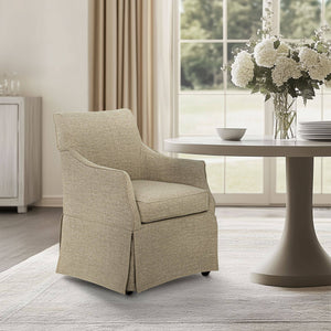 London - Upholstered Skirted Dining Arm Chair