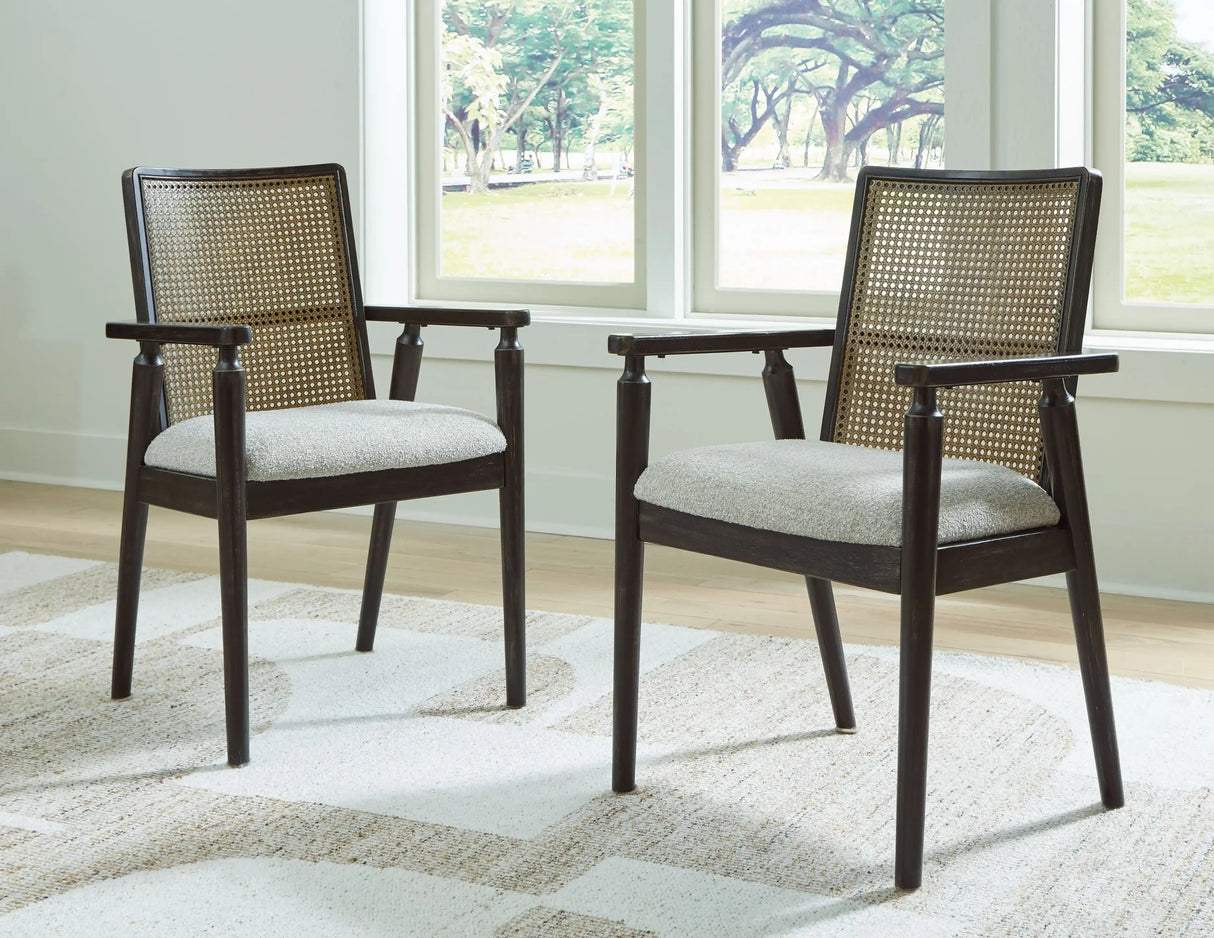 Galliden - Dining Upholstered Arm Chair (Set of 2) - Black - Best Buy Furniture