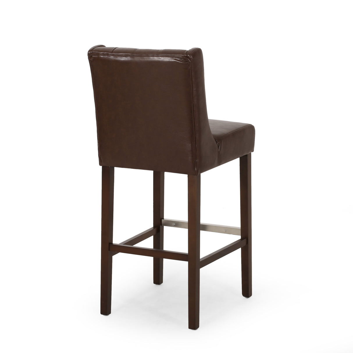 30.5 Inch Seat Height Bar Stool with PU Upholstery and Metal Footrest