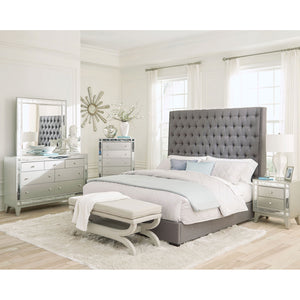 Copper - Tufted Upholstered Panel Bed
