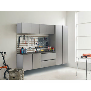 Nova Series - Garage Cabinet Set B With Soft Closing Mechanism - Metallic Gray
