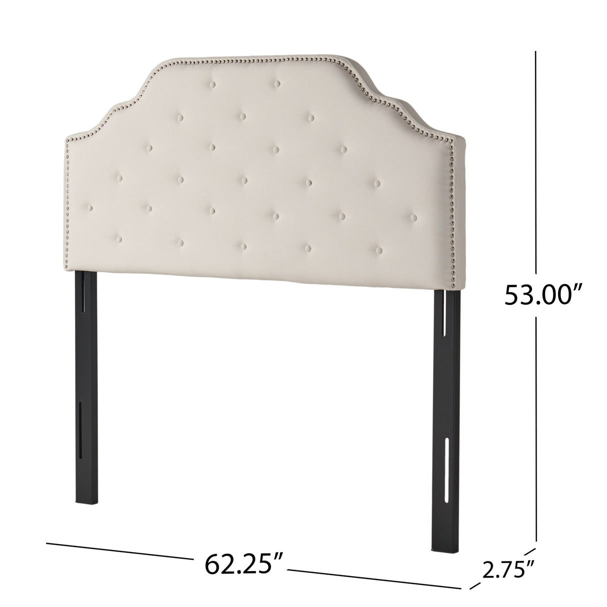 Charismatic - Size Headboard With Button Tufting And Nailhead Trim