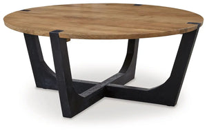 Hanneforth - Round Cocktail Table - Brown - Best Buy Furniture