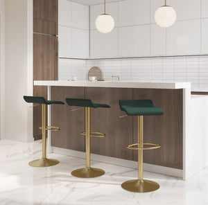 Ale - Contemporary Adjustable Height Barstool With Swivel With Oval Footrest (Set of 2)