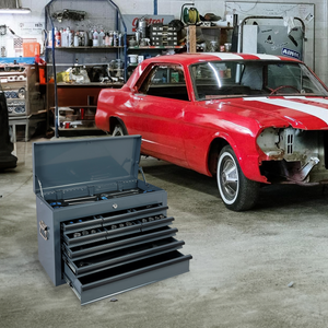 Heavy Duty Metal Tool Box - 24-inch Portable Organizer