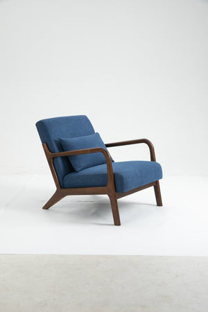 Mid Century Modern Accent Chair with Solid Wood Frame