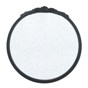 Round Hand Carved Rose Antique Mirror Frame, Wall Mirror For Live Space