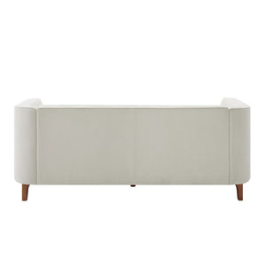 Modern 3 Seater Sofa, Upholstered Couch With Curved Armrests