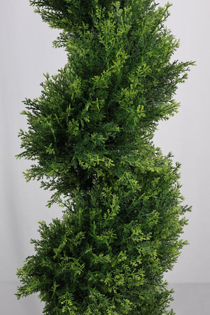 6FT Two-Tone Spiral-Shaped Potted Cedar Tree Set