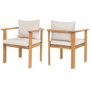 Kaja Outdoor Acacia Wood Dining Chair, Teak Finish Frame