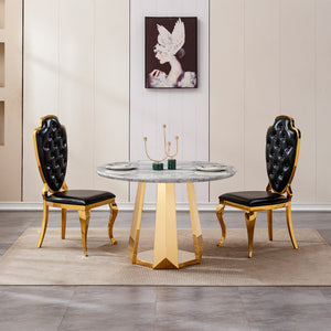 47" Round Marble Dining Table