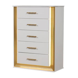 Obsession - 5 Drawer LED Chest - White