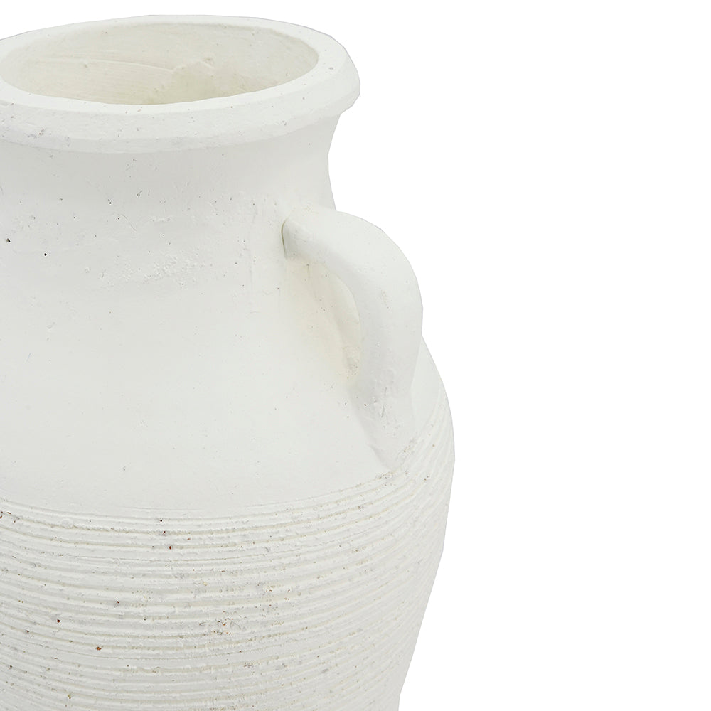 Rustic White Terracotta Tall Vase