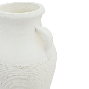 Rustic White Terracotta Tall Vase