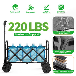 Expandable Dual-Layer Utility Wagon with Extra Space