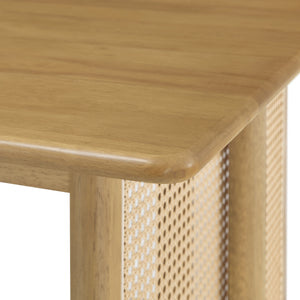 5-Piece Rubber Wood Indoor Dining Set With Rattan & Chairs