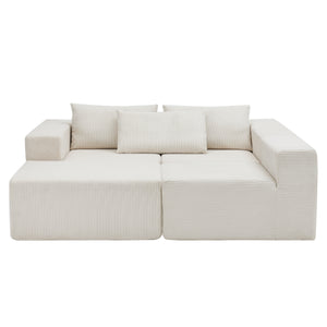 107" Compressed Sectional Sofa (Beige)