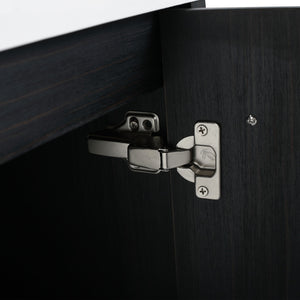 Modern Wall Mounted Bathroom Vanity With Resin Sink And Storage Rack