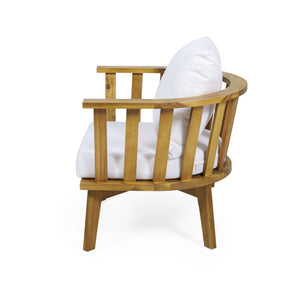 Patio Furniture Set, Outdoor Acacia Wood Patio Club Chair With Table