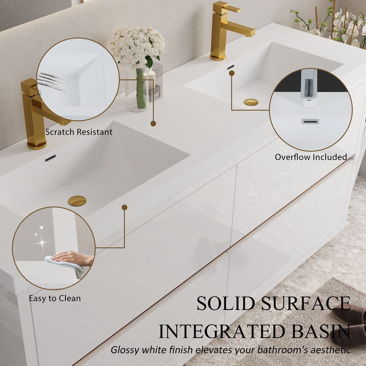 Bathin Freestanding Bathroom Vanity With Double Sinks