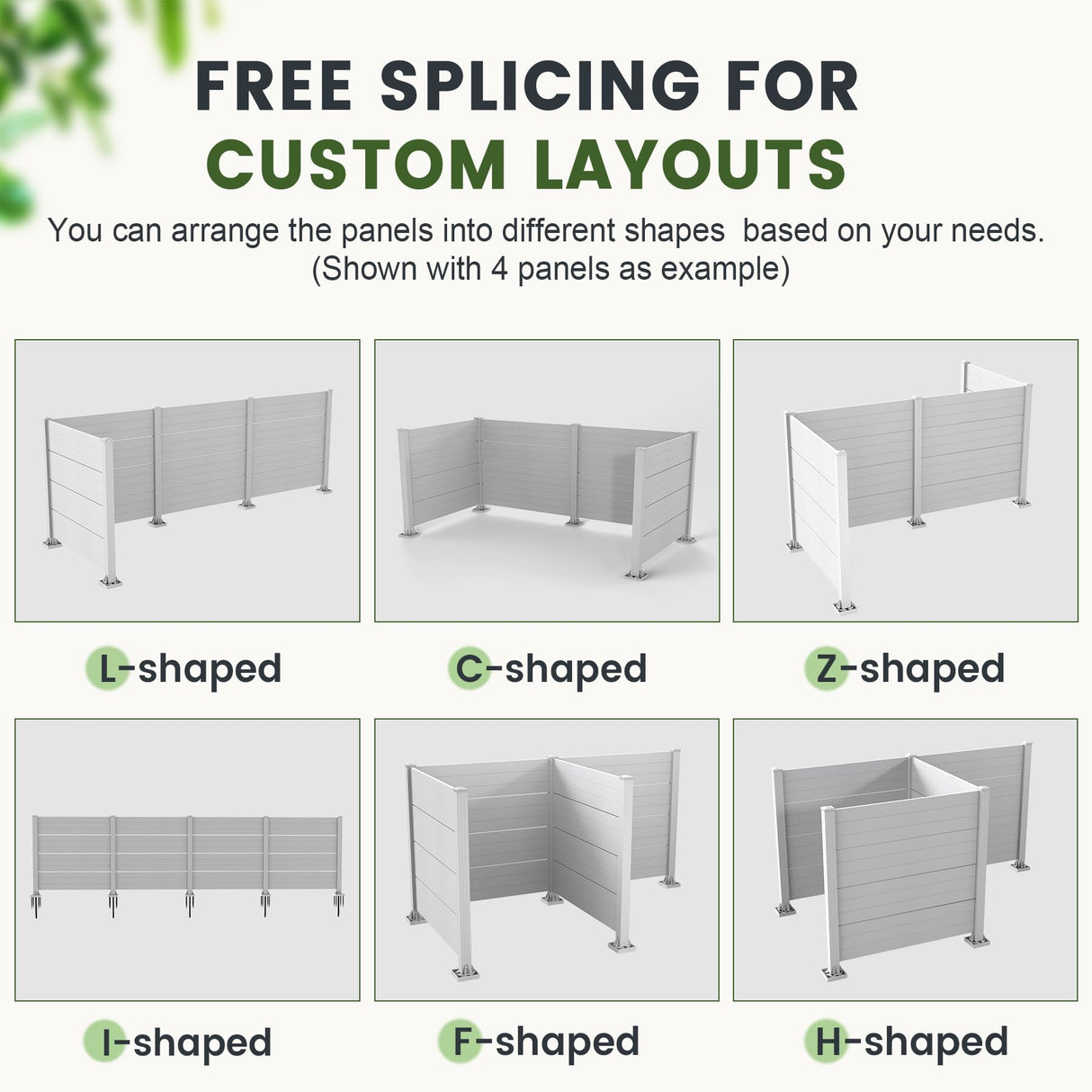 50" W x 49" H Outdoor Privacy Screen, Air Conditioner Fence, All-Weather Vinyl Privacy Fence Screens with Aluminum