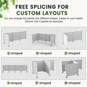 50" W x 49" H Outdoor Privacy Screen, Air Conditioner Fence, All-Weather Vinyl Privacy Fence Screens with Aluminum
