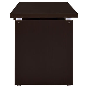 Floating - Top Computer Desk With Pullout Keyboard Shelf - Brown