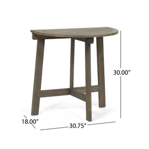 Outdoor Half-Round Folding Acacia Wood Bistro Table