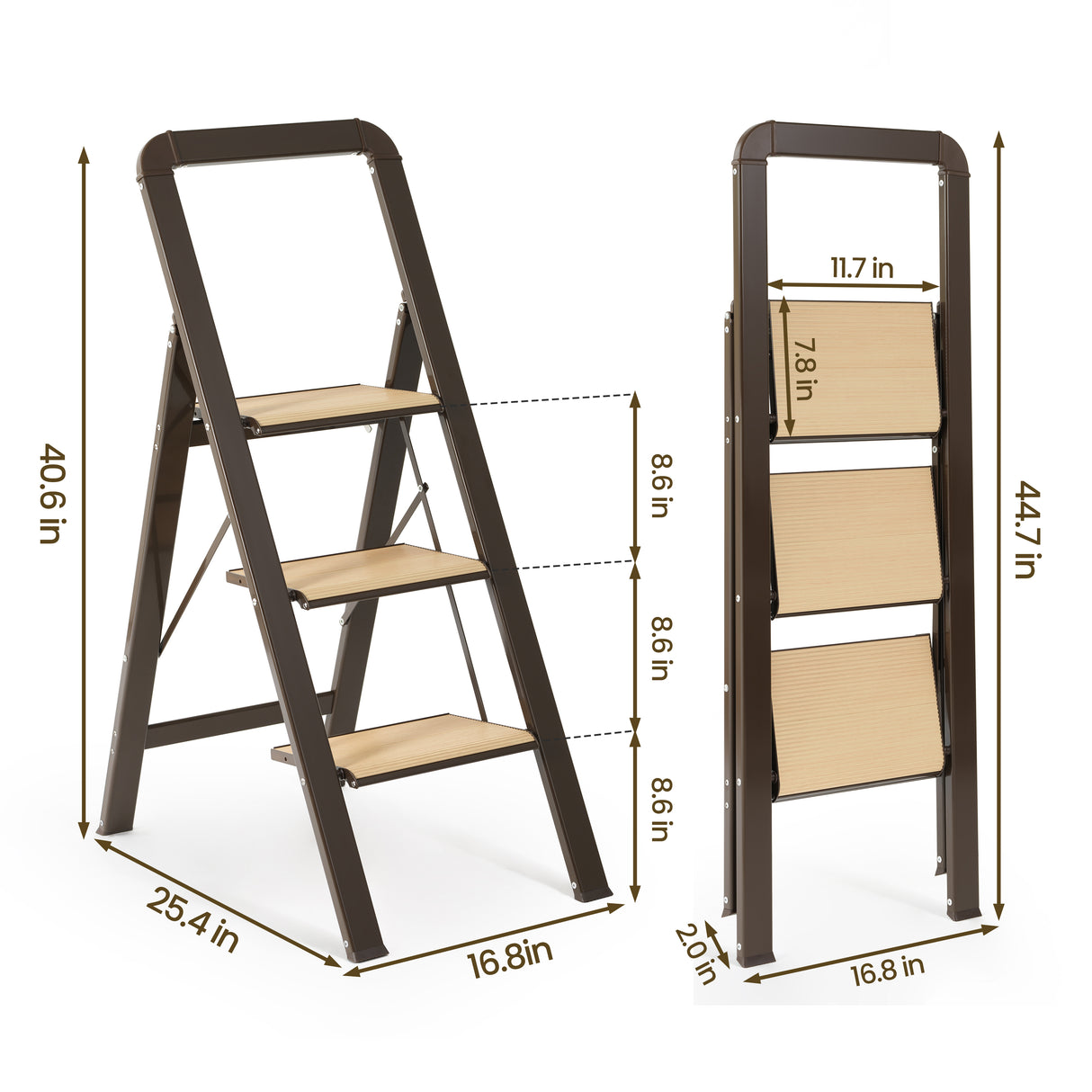 3 Step Ladder Folding Step Stool