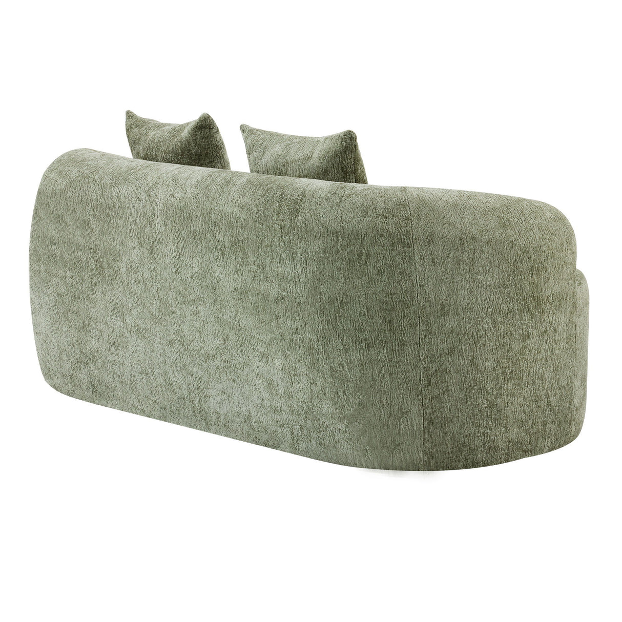 Curved Loveseat Sofa With Round Armrest